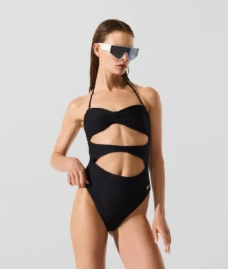 GESTREIFTER BANDEAU-BADEANZUG