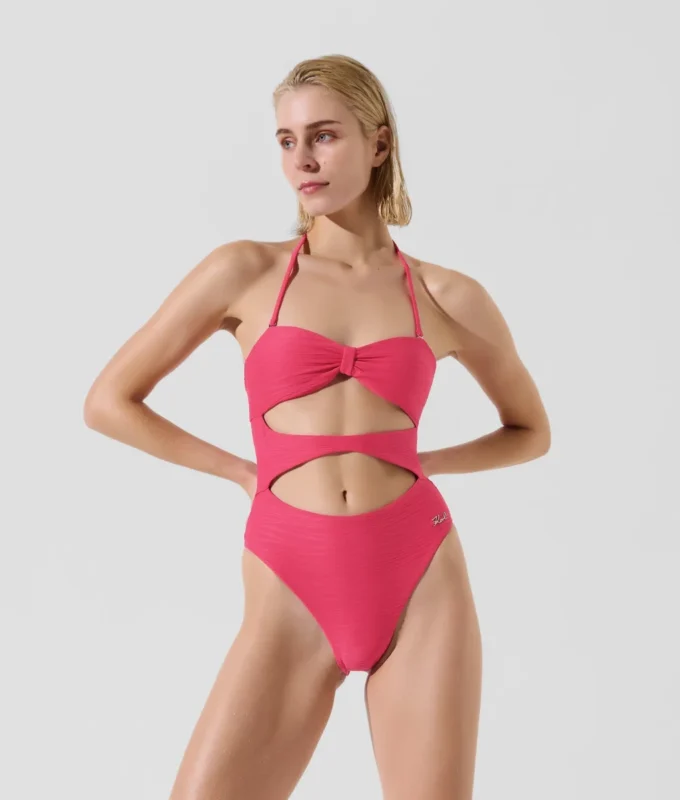 GESTREIFTER BANDEAU-BADEANZUG GESTREIFTER BANDEAU-BADEANZUG