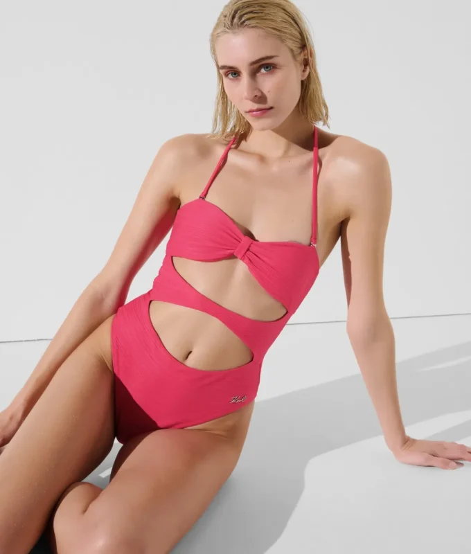 GESTREIFTER BANDEAU-BADEANZUG GESTREIFTER BANDEAU-BADEANZUG