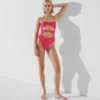 GESTREIFTER BANDEAU-BADEANZUG GESTREIFTER BANDEAU-BADEANZUG