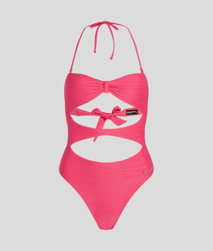 GESTREIFTER BANDEAU-BADEANZUG GESTREIFTER BANDEAU-BADEANZUG