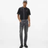 Gewaschene Slim-Fit-Jeans Gewaschene Slim-Fit-Jeans