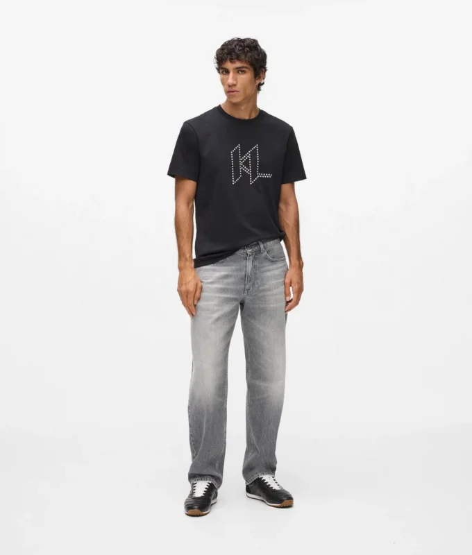 Gewaschene Straight-Jeans Gewaschene Straight-Jeans