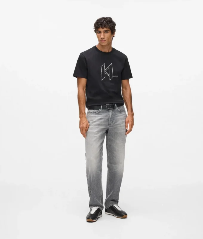 Gewaschene Straight-Jeans Gewaschene Straight-Jeans