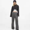 Gewaschene Sweathose mit weitem Bein Gewaschene Sweathose mit weitem Bein
