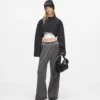 Gewaschene Sweathose mit weitem Bein Gewaschene Sweathose mit weitem Bein