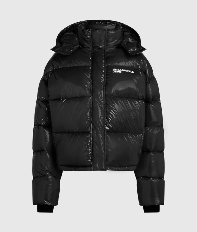 Glänzende, kastenförmige Daunenjacke Glänzende, kastenförmige Daunenjacke