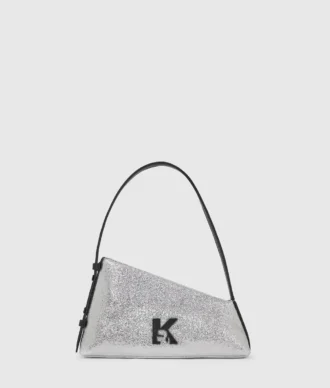 Glänzende Schultertasche mit Geo-Muster