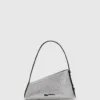 Glänzende Schultertasche mit Geo-Muster