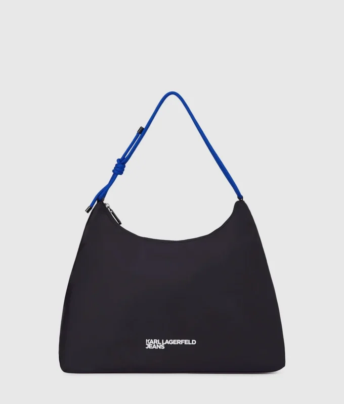 Große Nylon-Umhängetasche mit Kordelzug