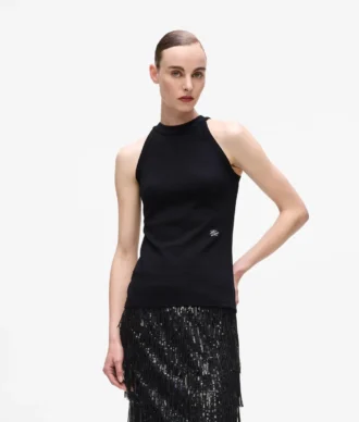 Halterneck-Top mit Strasssteinen