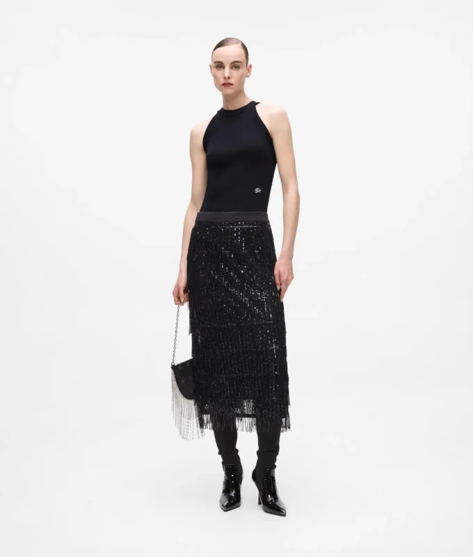 Halterneck-Top mit Strasssteinen