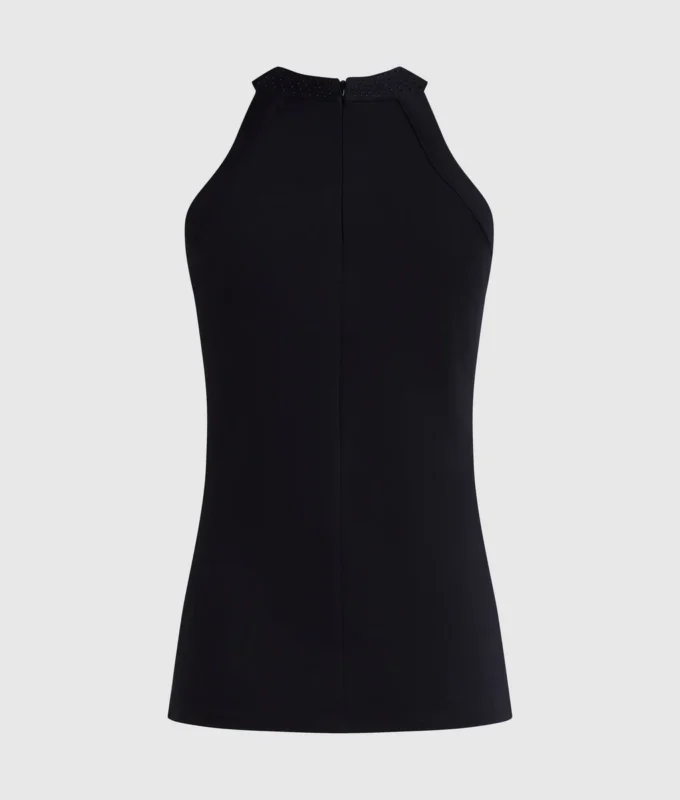Halterneck-Top mit Strasssteinen