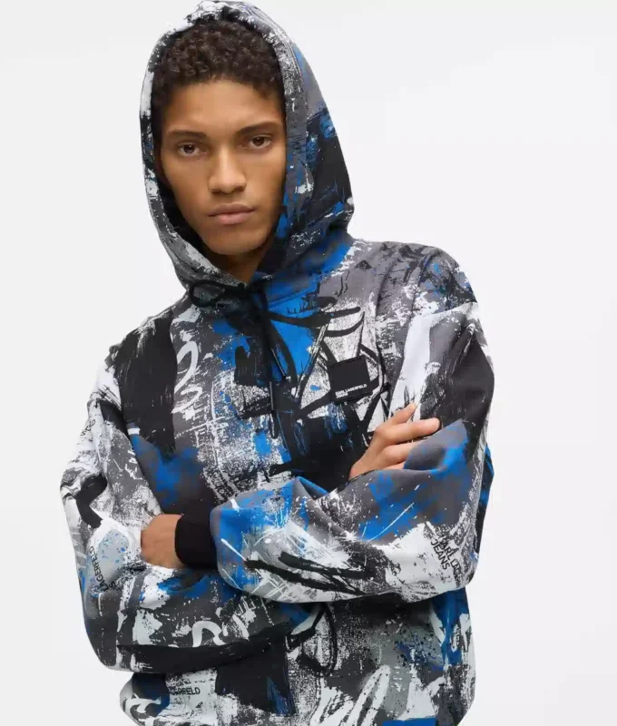 Hoodie mit durchgehendem Paint-Effekt Hoodie mit durchgehendem Paint-Effekt