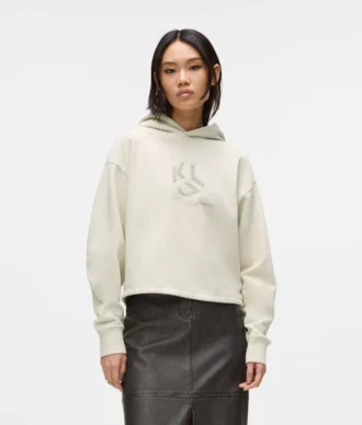 Hoodie mit Monogramm-Nieten