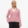 Ikon gestreiftes Langarm-Poloshirt