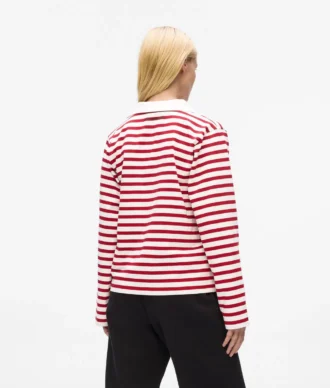 Ikon gestreiftes Langarm-Poloshirt