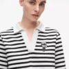 Ikon gestreiftes Langarm-Poloshirt
