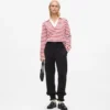Ikon gestreiftes Langarm-Poloshirt