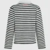 Ikon gestreiftes Langarm-Poloshirt