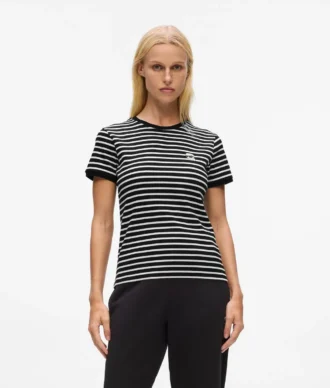 Ikon gestreiftes Ripp-T-Shirt