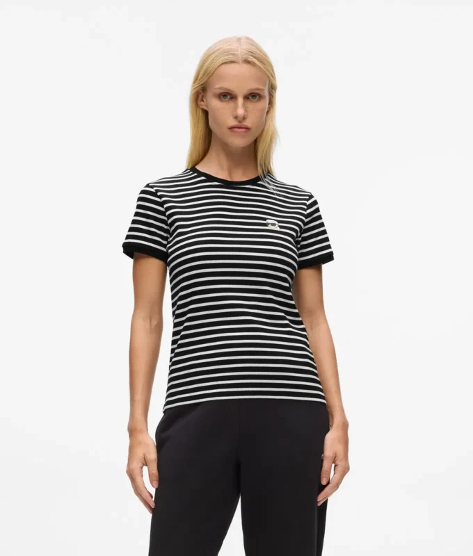 Ikon gestreiftes Ripp-T-Shirt