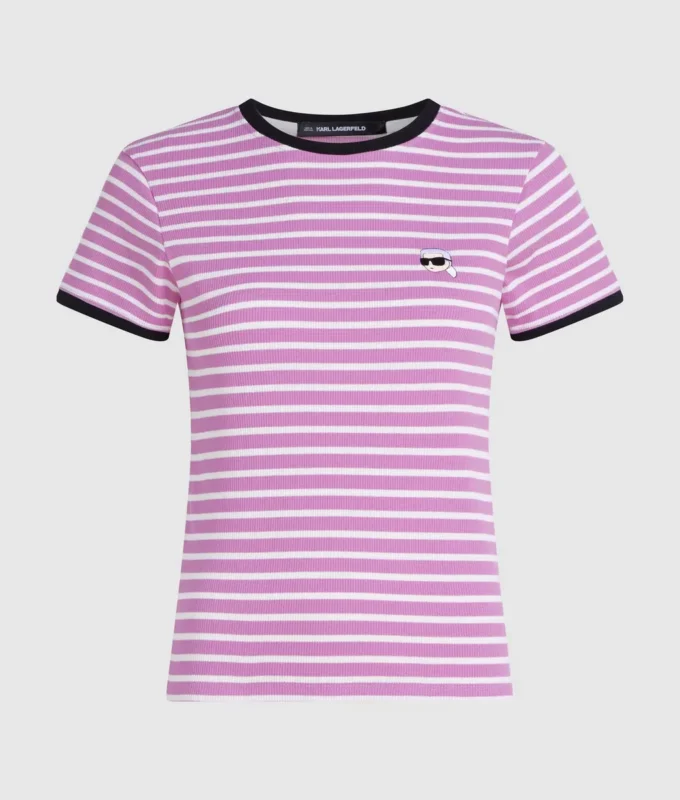 Ikon gestreiftes Ripp-T-Shirt