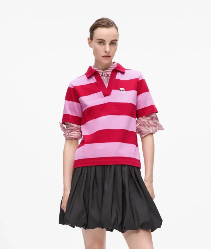 Ikon-Streifen-Poloshirt