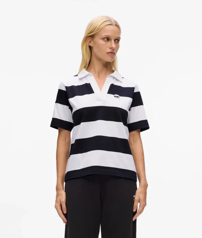 Ikon-Streifen-Poloshirt