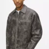 Jacke aus Kunstleder im Used-Look