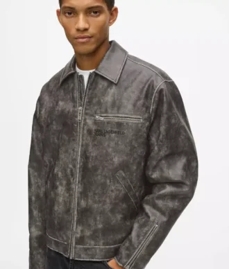 Jacke aus Kunstleder im Used-Look