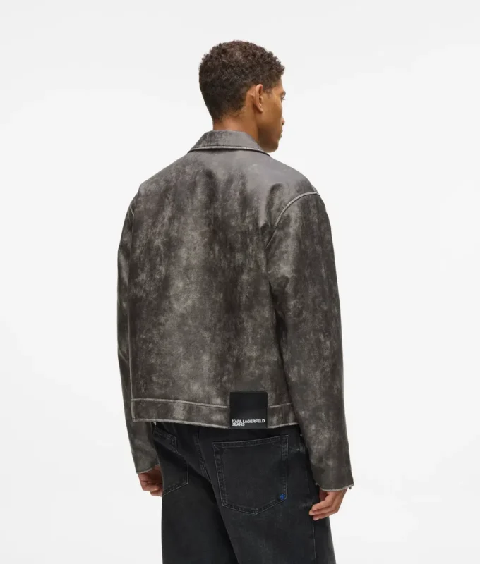 Jacke aus Kunstleder im Used-Look
