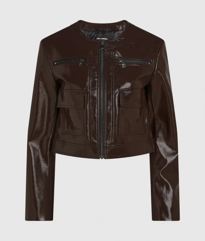 Jacke aus Kunstleder mit Glanzfinish Jacke aus Kunstleder mit Glanzfinish