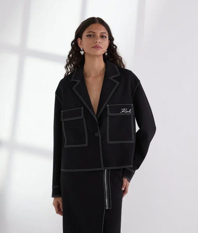 JACKE MIT KONTRASTSTICHEN JACKE MIT KONTRASTSTICHEN