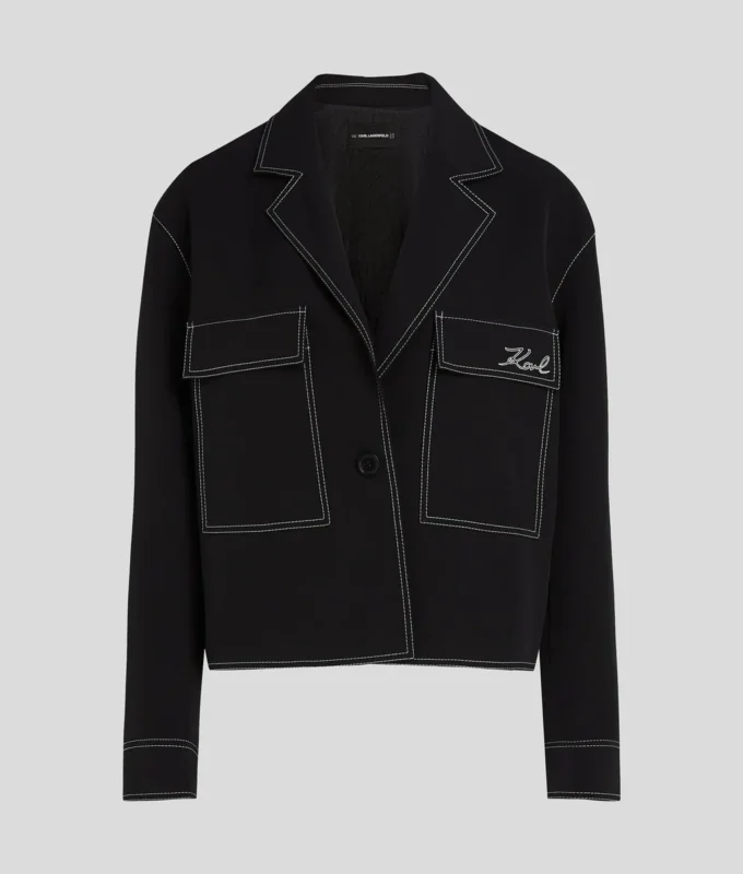 JACKE MIT KONTRASTSTICHEN JACKE MIT KONTRASTSTICHEN