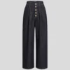 JEANS MIT KNOPFLEISTE UND WEITEM BEIN JEANS MIT KNOPFLEISTE UND WEITEM BEIN
