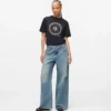 Jeans mit niedriger Leibhöhe und weitem Bein
