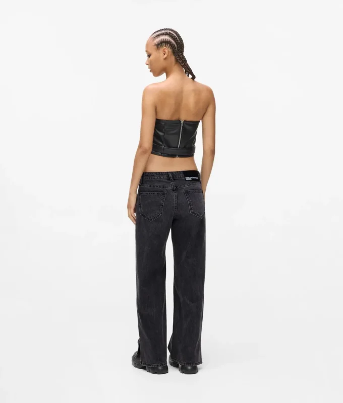 Jeans mit niedriger Leibhöhe und weitem Bein