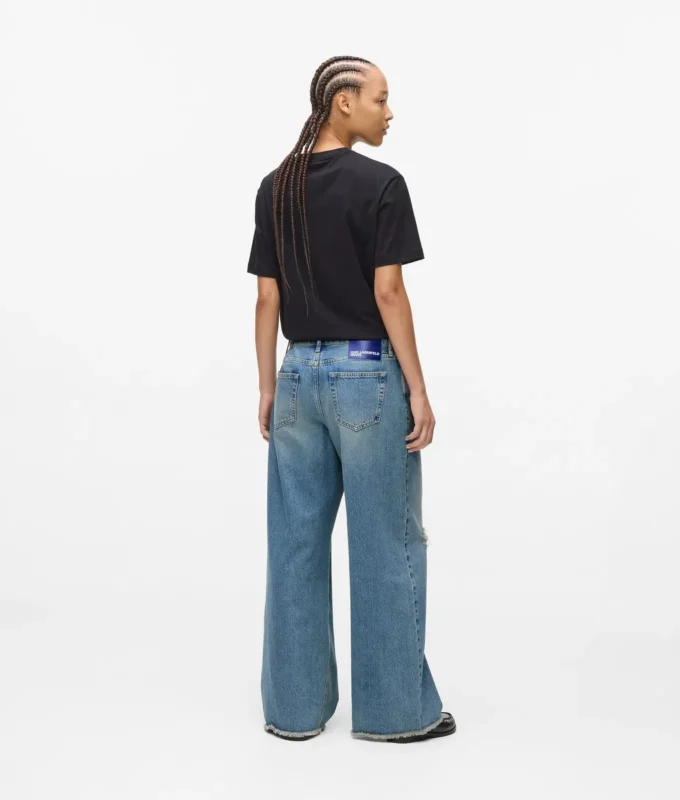 Jeans mit niedriger Leibhöhe und weitem Bein