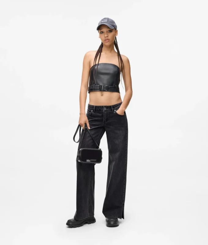 Jeans mit niedriger Leibhöhe und weitem Bein