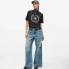 Jeans mit niedriger Leibhöhe und weitem Bein