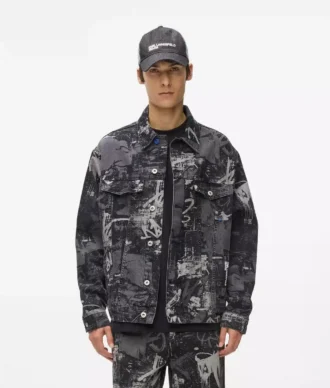 Jeansjacke mit Farbeffekt