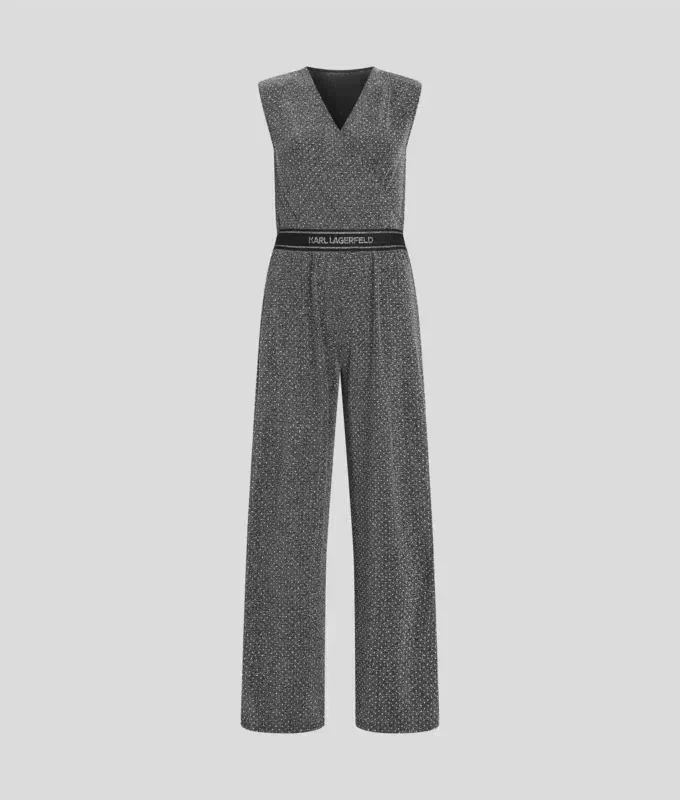 JERSEY-JUMPSUIT MIT STRASSSTEINEN