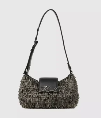 K/Signature Beaded Moon Bag