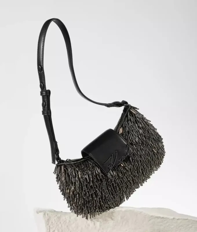 K/Signature Beaded Moon Bag K/Signature Beaded Moon Bag