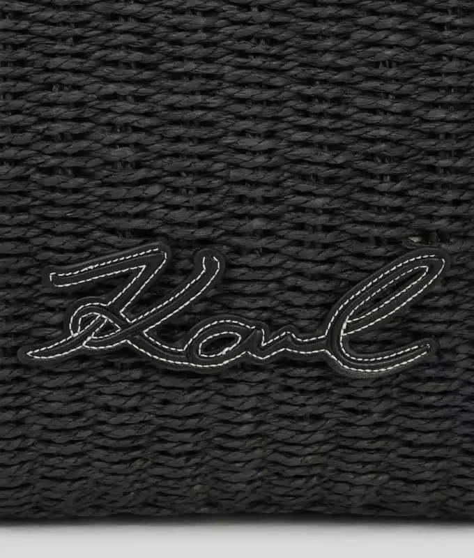 K/Signature kleine gewebte Strandtasche K/Signature kleine gewebte Strandtasche