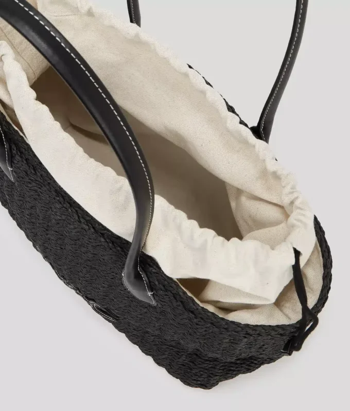 K/Signature kleine gewebte Strandtasche K/Signature kleine gewebte Strandtasche