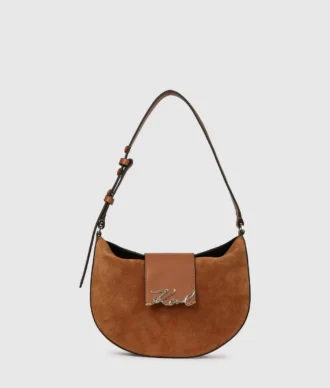 K/Signature Moon Bag aus Wildleder
