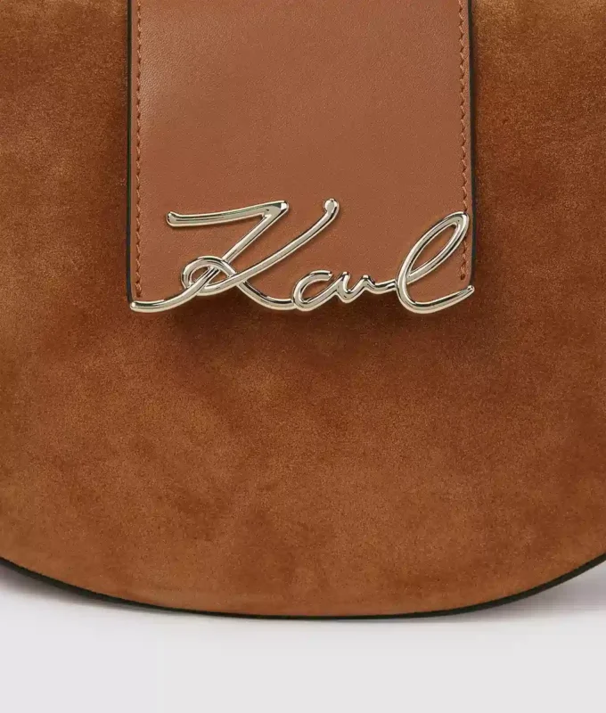 K/Signature Moon Bag aus Wildleder