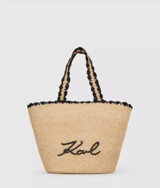 K/Signature Strandtasche mit Wellenrand